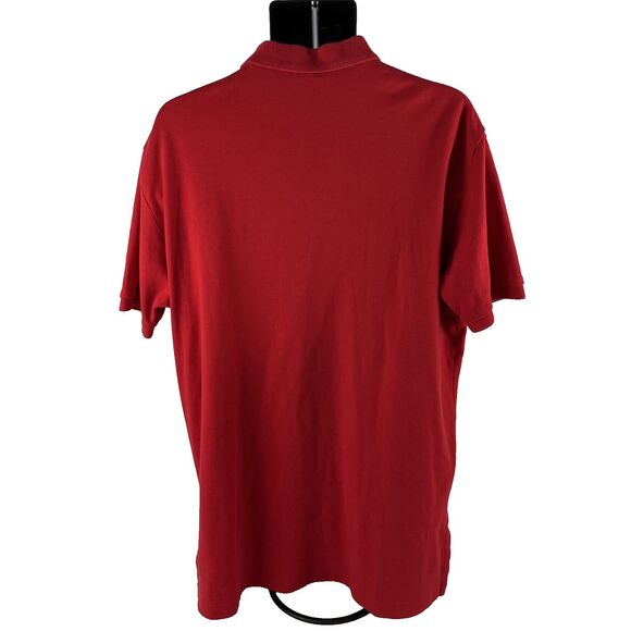 Mens Polo Ralph Lauren Short Sleeve Polo Shirt Sz L Red Blue Pony - Picture 6 of 6